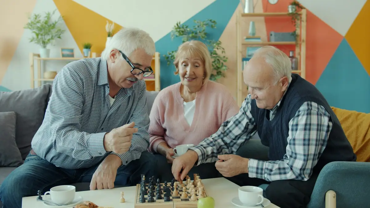 Residents enjoying a game of chess
