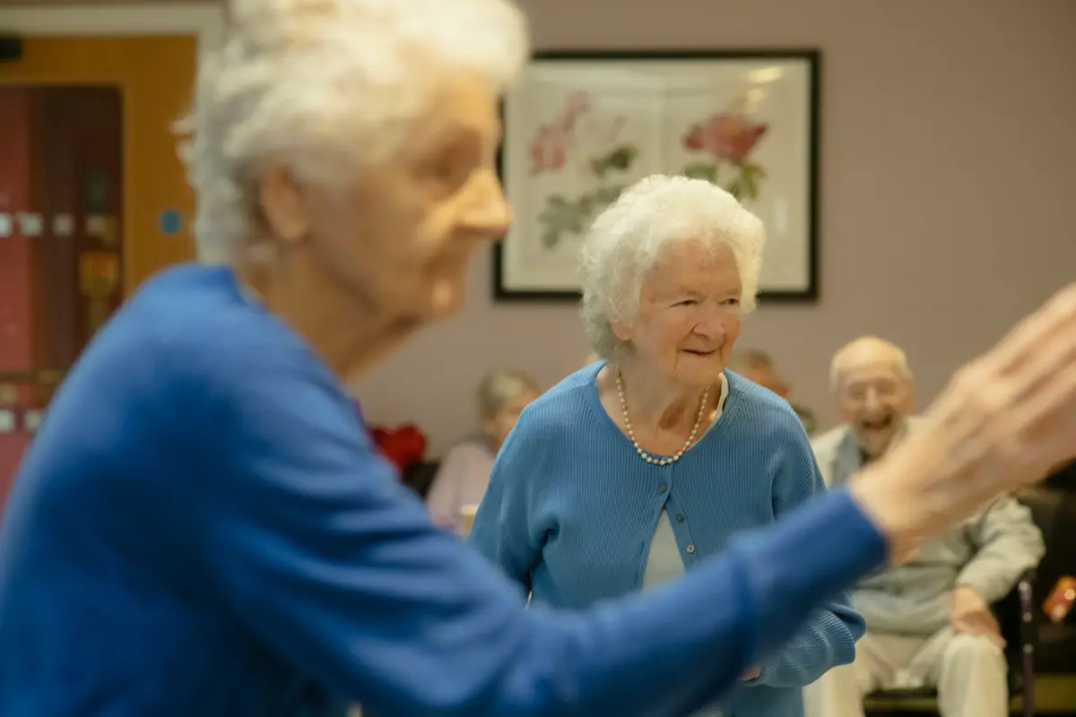 Residents taking part in a group activity session